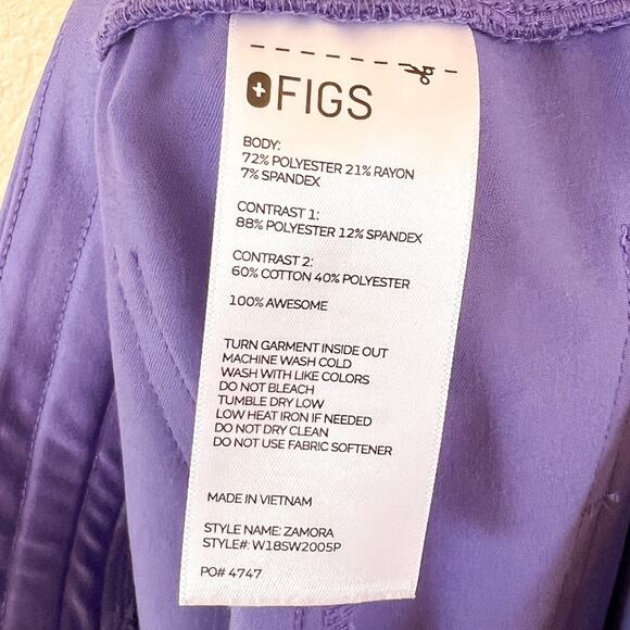 Figs Zamora Jogger Pant Scrubs Medium Petite Amethyst Purple High Waisted - Picture 7 of 8